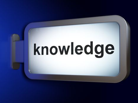 Studying concept: Knowledge on advertising billboard background, 3D rendering