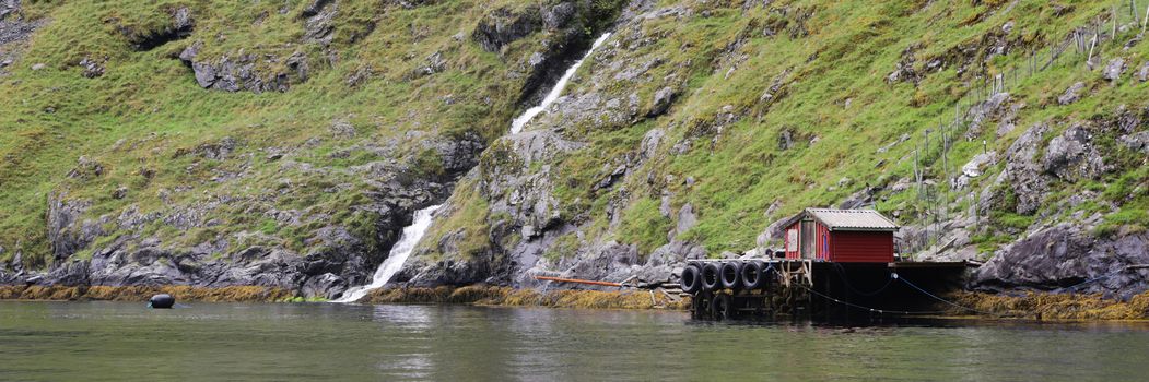 The Unesco Naeroyfjord and the picturesque Aurlandsfjord seen from the water