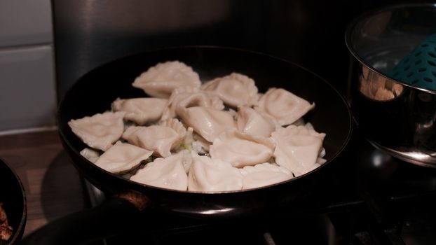 Fresh and tasty christmas dumplings. Delicious food concept.