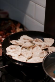 Fresh and tasty christmas dumplings. Delicious food concept.