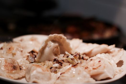 Fresh and tasty christmas dumplings. Delicious food concept.