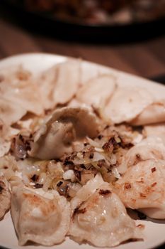 Fresh and tasty christmas dumplings. Delicious food concept.