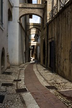 Streets and alleys in the wonderful town of Spoleto (Italy)