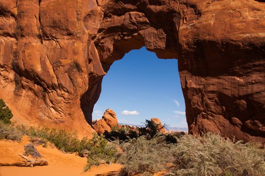 The Pine Tree Arch in Arches National Park. Utah