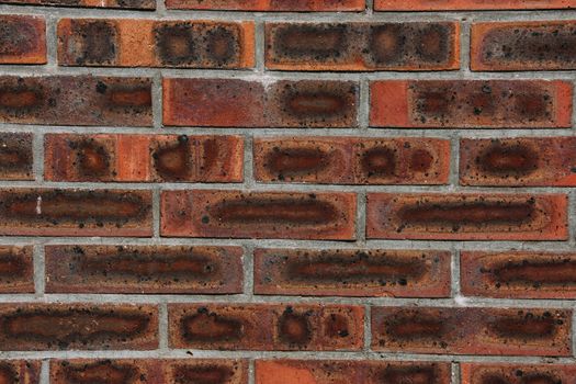 Old red brick wall texture with copy space