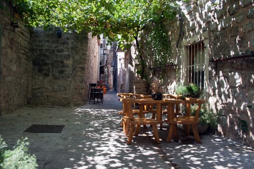 Relaxation and romantic corner in old city Budva