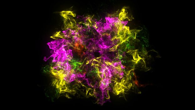 Abstract background with Shockwave explosion on black backdrop. Technology 3d render