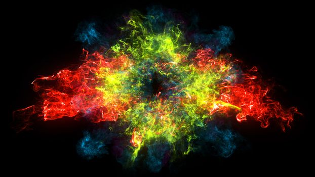 Abstract background with Shockwave explosion on black backdrop. Technology 3d render