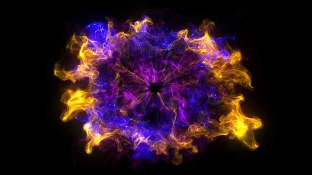 Abstract background with Shockwave explosion on black backdrop. Technology 3d render