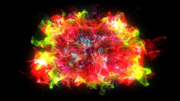 Abstract background with Shockwave explosion on black backdrop. Technology 3d render