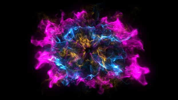 Abstract background with Shockwave explosion on black backdrop. Technology 3d render