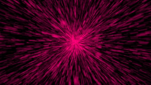 Particle or space traveling. Particle zoom background. 3d render