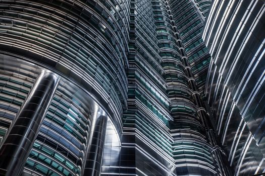 Abstract skyscraper background, The Petronas Towers, Kuala Lumpur