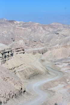 Desert road the Negev Desert in Israel