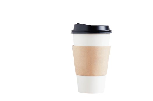 Coffee cup of paper on a white background.