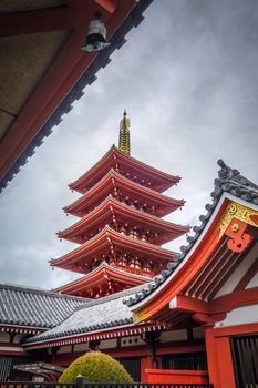 Pagoda in Senso-ji Kannon temple, Tokyo, Japan
