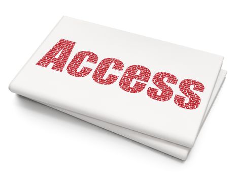Security concept: Pixelated red text Access on Blank Newspaper background, 3D rendering
