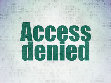 Privacy concept: Painted green word Access Denied on Digital Data Paper background