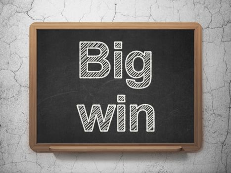 Finance concept: text Big Win on Black chalkboard on grunge wall background, 3D rendering