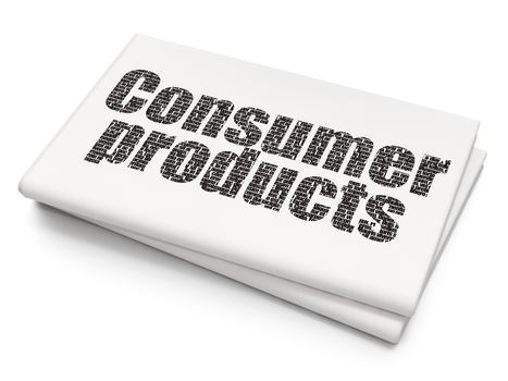 Business concept: Pixelated black text Consumer Products on Blank Newspaper background, 3D rendering