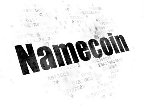 Cryptocurrency concept: Pixelated black text Namecoin on Digital background