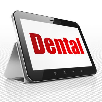 Healthcare concept: Tablet Computer with red text Dental on display, 3D rendering