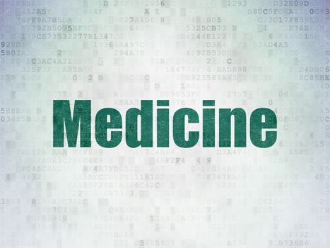 Healthcare concept: Painted green word Medicine on Digital Data Paper background