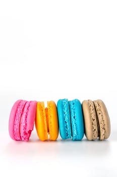 Colorful macaroon  on white background , sweet dessert