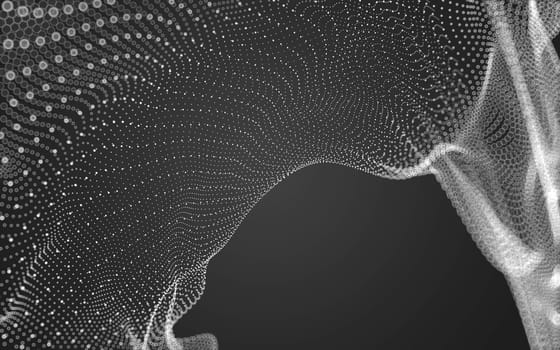 Abstract polygonal space low poly dark background with connecting dots and lines. Connection structure. 3d rendering