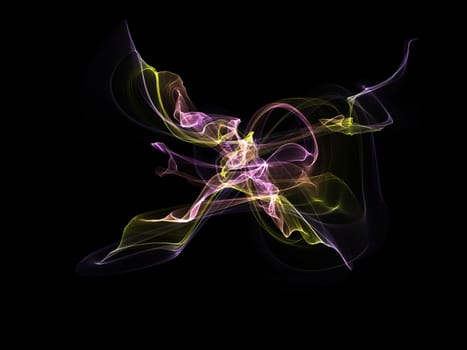 Dark abstract background with a glowing abstract waves, abstract background