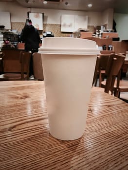 Fresh and delicious coffee on the table in restaurant. Drink concept.
