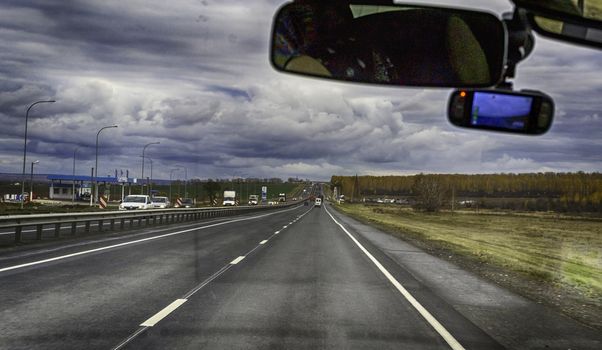 the road look into the distance travel in Russia