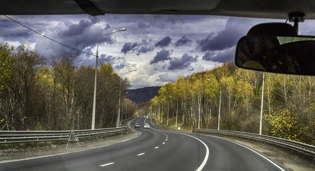 the road look into the distance travel in Russia