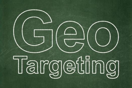 Business concept: text Geo Targeting on Green chalkboard background