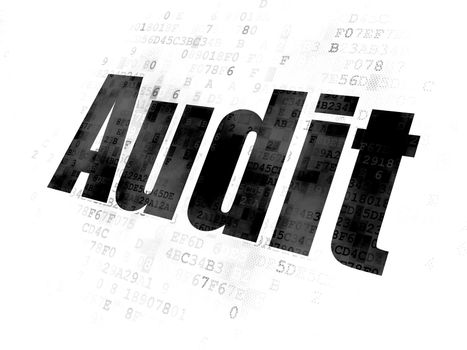 Finance concept: Pixelated black text Audit on Digital background