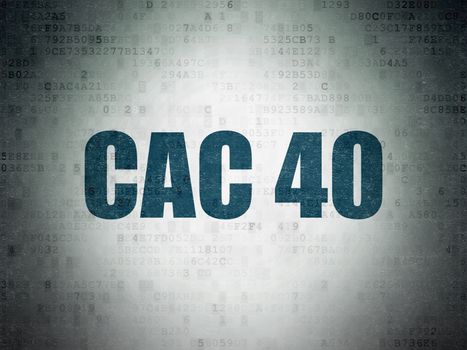 Stock market indexes concept: Painted blue word CAC 40 on Digital Data Paper background