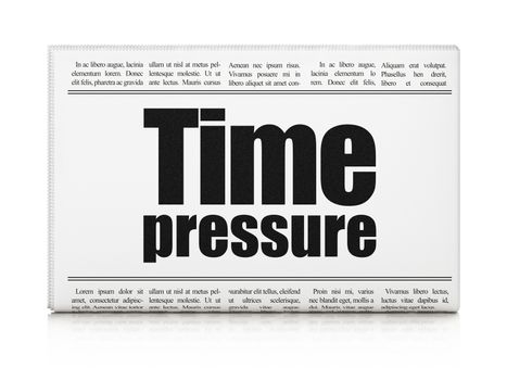 Time concept: newspaper headline Time Pressure on White background, 3D rendering