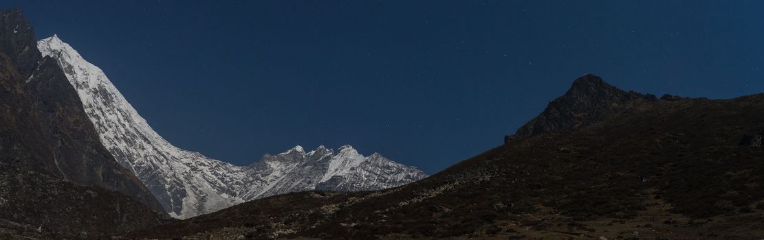 Romantic night landscape of Nepal Himalaya