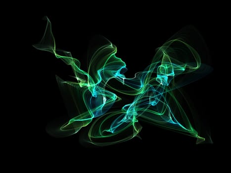 Dark abstract background with a glowing abstract waves, abstract background