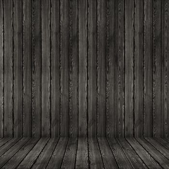 Wood texture background. black wood wall and floor.