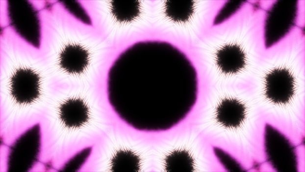 Glow kaleidoscope abstract background. Technology 3d render