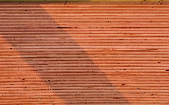 Edge view of plywood sheets