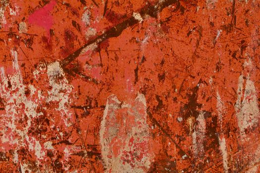 Closeup of rusty painted steel