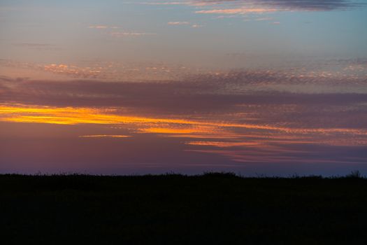 countryside, color sky at sunset in the desert