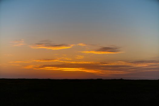 countryside, color sky at sunset in the desert