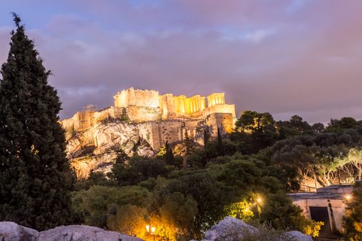 acropolis little before nightfall