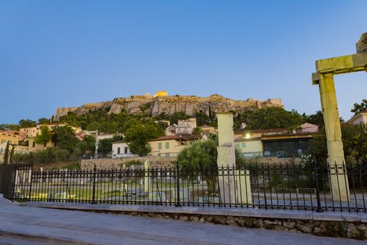 acropolis side view from plaka area