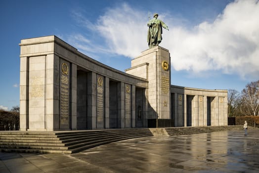 Soviet War Memorial in Berlin Tiergarten, Germany. Monument Of Soviet Soldiers