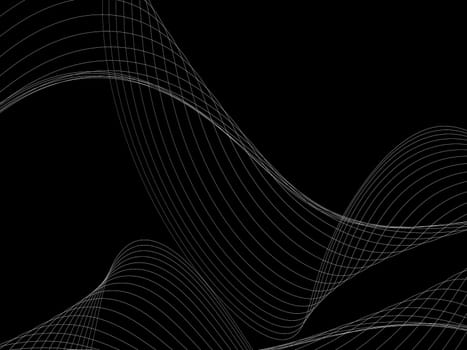 Dark abstract background with a glowing abstract waves, abstract background