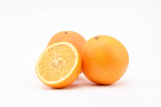 Orange on white background.Isolated.Slice.